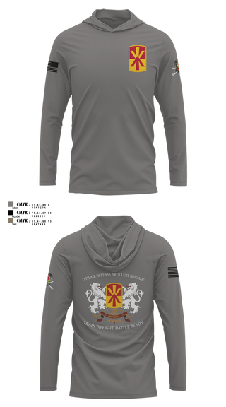 Long Sleeve Performance Shirt with hood, Bravo 1-43 ADA, Army, Teamtime, Team time, sublimation, custom sports apparel, team uniforms, spirit wear, spiritwear, sports uniforms, custom shirts, team store, custom team store, fundraiser sports, apparel fundraiser