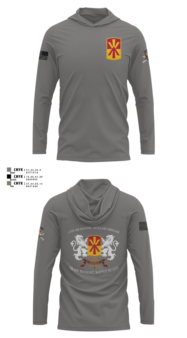 Long Sleeve Performance Shirt with hood, Bravo 1-43 ADA, Army, Teamtime, Team time, sublimation, custom sports apparel, team uniforms, spirit wear, spiritwear, sports uniforms, custom shirts, team store, custom team store, fundraiser sports, apparel fundraiser