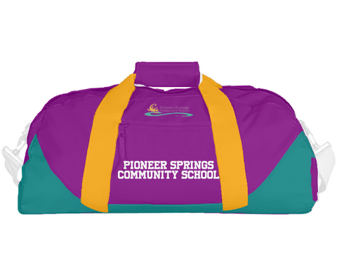 Duffle Bag, Pioneer Springs Community School, Spirit Store, Teamtime, Team time, sublimation, custom sports apparel, team uniforms, spirit wear, spiritwear, sports uniforms, custom shirts, team store, custom team store, fundraiser sports, apparel fundraiser