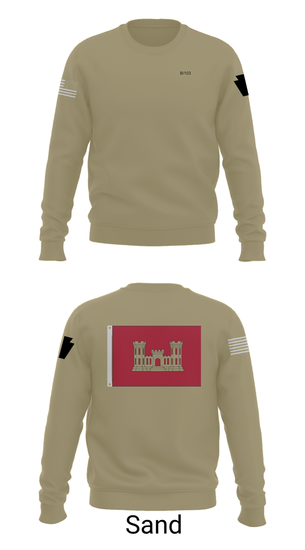 Crew Neck Sweatshirt, B 103 EN BN, National Guard, Teamtime, Team time, sublimation, custom sports apparel, team uniforms, spirit wear, spiritwear, sports uniforms, custom shirts, team store, custom team store, fundraiser sports, apparel fundraiser