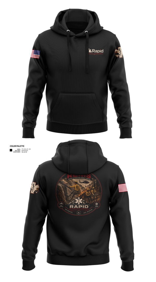 Hoodie, Rapid Emergency Management, EMS/EMT, Teamtime, Team time, sublimation, custom sports apparel, team uniforms, spirit wear, spiritwear, sports uniforms, custom shirts, team store, custom team store, fundraiser sports, apparel fundraiser