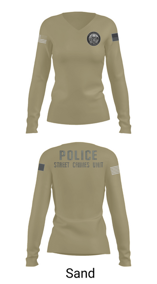 Womens Long Sleeve Vneck Shirt, STREET CRIMES, , Teamtime, Team time, sublimation, custom sports apparel, team uniforms, spirit wear, spiritwear, sports uniforms, custom shirts, team store, custom team store, fundraiser sports, apparel fundraiser