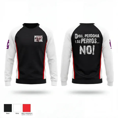 Crew Neck Sweatshirt, Perros del Mal, Men's Soccer, Teamtime, Team time, sublimation, custom sports apparel, team uniforms, spirit wear, spiritwear, sports uniforms, custom shirts, team store, custom team store, fundraiser sports, apparel fundraiser