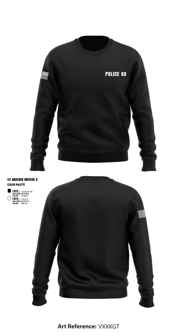 Crew Neck Sweatshirt, POLICE K9, , Teamtime, Team time, sublimation, custom sports apparel, team uniforms, spirit wear, spiritwear, sports uniforms, custom shirts, team store, custom team store, fundraiser sports, apparel fundraiser