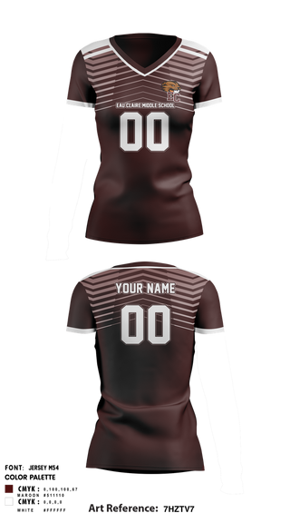 Womens Short Sleeve Vneck Shirt, Eau Claire Middle School Volleyball, Women's Volleyball, Teamtime, Team time, sublimation, custom sports apparel, team uniforms, spirit wear, spiritwear, sports uniforms, custom shirts, team store, custom team store, fundraiser sports, apparel fundraiser