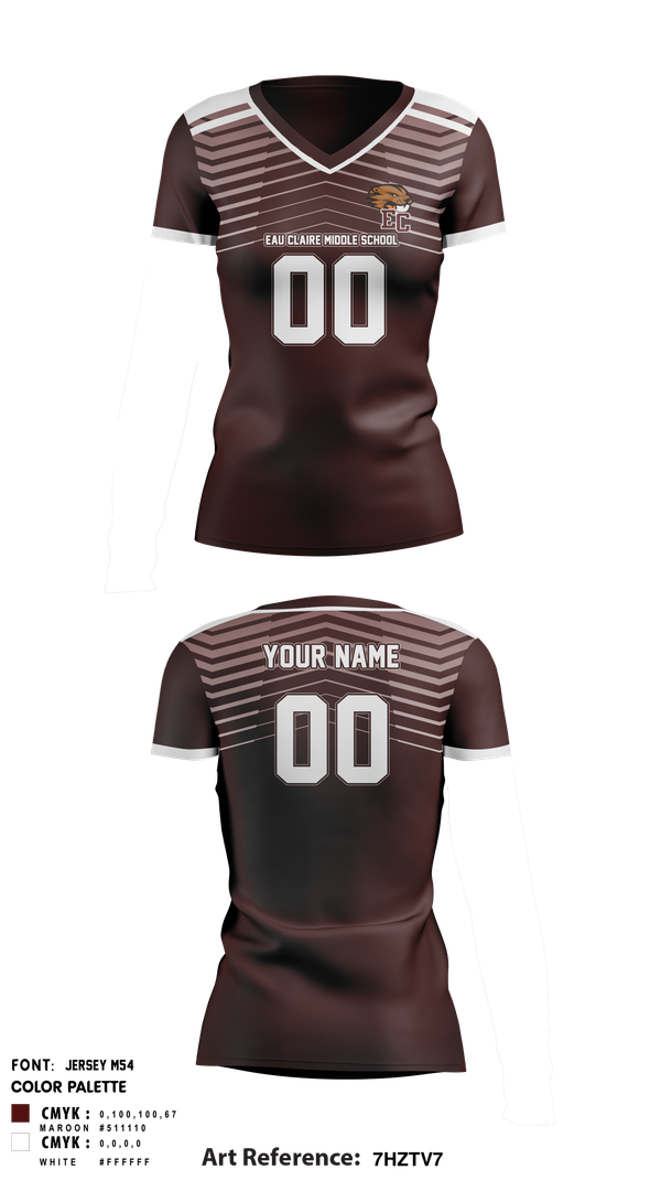 Womens Short Sleeve Vneck Shirt, Eau Claire Middle School Volleyball, Women's Volleyball, Teamtime, Team time, sublimation, custom sports apparel, team uniforms, spirit wear, spiritwear, sports uniforms, custom shirts, team store, custom team store, fundraiser sports, apparel fundraiser