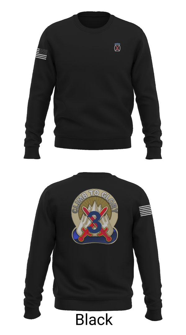 Crew Neck Sweatshirt, 3rd Brigade, 10th Mountain Division, Army, Teamtime, Team time, sublimation, custom sports apparel, team uniforms, spirit wear, spiritwear, sports uniforms, custom shirts, team store, custom team store, fundraiser sports, apparel fundraiser
