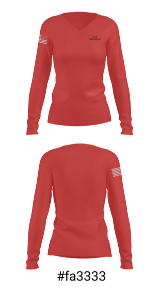 Women's Long Sleeve Vneck Shirt, Fly.te Performance, , Teamtime, Team time, sublimation, custom sports apparel, team uniforms, spirit wear, spiritwear, sports uniforms, custom shirts, team store, custom team store, fundraiser sports, apparel fundraiser