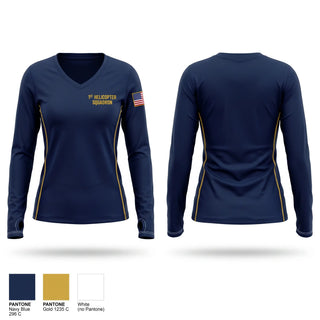 Womens Long Sleeve Vneck Shirt, 1st Helicopter Squadron, Air Force, Teamtime, Team time, sublimation, custom sports apparel, team uniforms, spirit wear, spiritwear, sports uniforms, custom shirts, team store, custom team store, fundraiser sports, apparel fundraiser