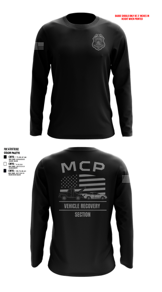 Long Sleeve Performance Shirt, Vehicle Recovery Section, Police, Teamtime, Team time, sublimation, custom sports apparel, team uniforms, spirit wear, spiritwear, sports uniforms, custom shirts, team store, custom team store, fundraiser sports, apparel fundraiser