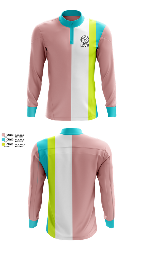 Quarter Zip Jacket, LOVB, Women's Volleyball, Teamtime, Team time, sublimation, custom sports apparel, team uniforms, spirit wear, spiritwear, sports uniforms, custom shirts, team store, custom team store, fundraiser sports, apparel fundraiser