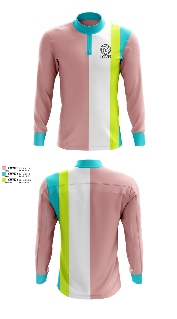 Quarter Zip Jacket, LOVB, Women's Volleyball, Teamtime, Team time, sublimation, custom sports apparel, team uniforms, spirit wear, spiritwear, sports uniforms, custom shirts, team store, custom team store, fundraiser sports, apparel fundraiser
