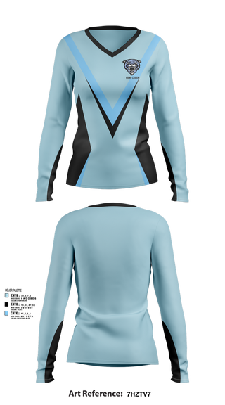 Womens Long Sleeve Vneck Shirt, Cubs, Cheer, Teamtime, Team time, sublimation, custom sports apparel, team uniforms, spirit wear, spiritwear, sports uniforms, custom shirts, team store, custom team store, fundraiser sports, apparel fundraiser