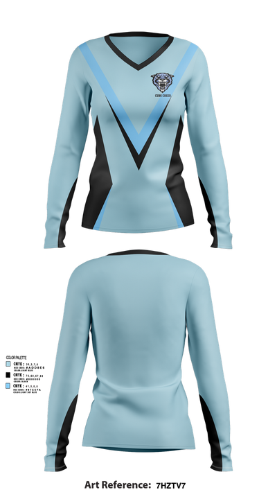 Cubs 30467708 Women's Long Sleeve V-neck Shirt - 1