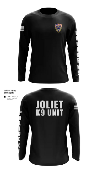 Long Sleeve Performance Shirt, Joliet Police K-9 Unit, Police, Teamtime, Team time, sublimation, custom sports apparel, team uniforms, spirit wear, spiritwear, sports uniforms, custom shirts, team store, custom team store, fundraiser sports, apparel fundraiser
