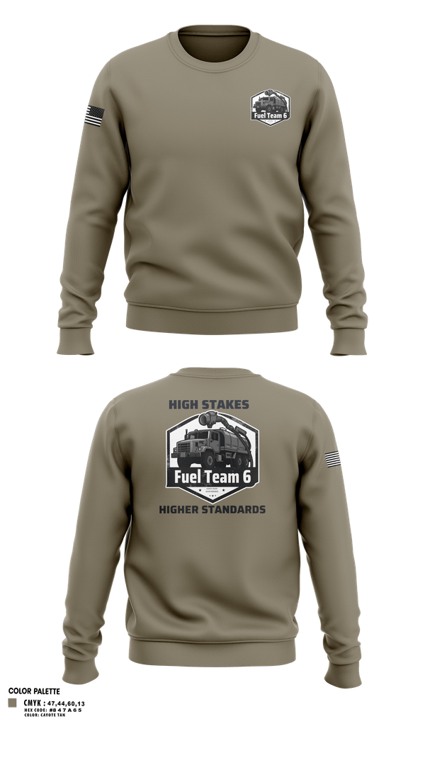 Crew Neck Sweatshirt, Fuel Team 6, Army, Teamtime, Team time, sublimation, custom sports apparel, team uniforms, spirit wear, spiritwear, sports uniforms, custom shirts, team store, custom team store, fundraiser sports, apparel fundraiser