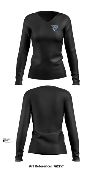 Womens Long Sleeve Vneck Shirt, Cubs, Cheer, Teamtime, Team time, sublimation, custom sports apparel, team uniforms, spirit wear, spiritwear, sports uniforms, custom shirts, team store, custom team store, fundraiser sports, apparel fundraiser