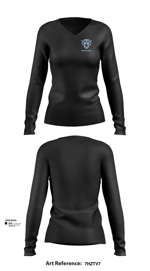 Womens Long Sleeve Vneck Shirt, Cubs, Cheer, Teamtime, Team time, sublimation, custom sports apparel, team uniforms, spirit wear, spiritwear, sports uniforms, custom shirts, team store, custom team store, fundraiser sports, apparel fundraiser