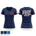 Clear Spring Fire Rescue Women's Short Sleeve V-neck Shirt - 1
