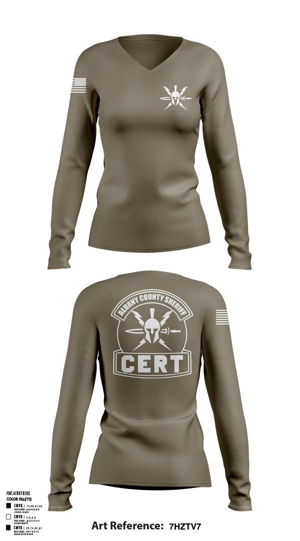 Womens Long Sleeve Vneck Shirt, Albany County Sheriff C.E.R.T., Wrestling, Teamtime, Team time, sublimation, custom sports apparel, team uniforms, spirit wear, spiritwear, sports uniforms, custom shirts, team store, custom team store, fundraiser sports, apparel fundraiser