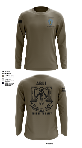 Long Sleeve Performance Shirt, A Co 172 BEB, National Guard, Teamtime, Team time, sublimation, custom sports apparel, team uniforms, spirit wear, spiritwear, sports uniforms, custom shirts, team store, custom team store, fundraiser sports, apparel fundraiser
