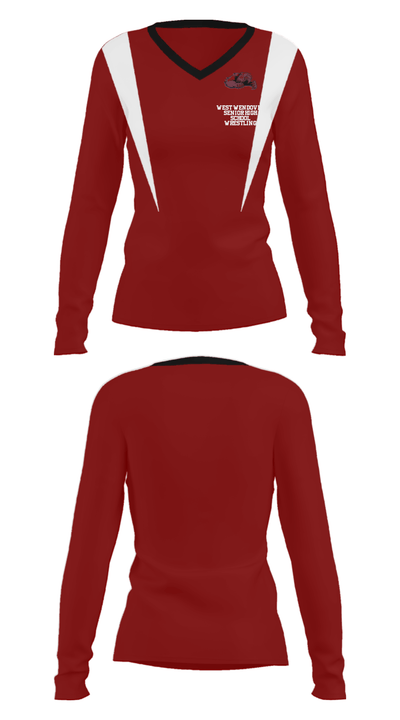 West Wendover Senior High School Wrestling 53527112 Women's Long Sleeve V-neck Shirt - 29