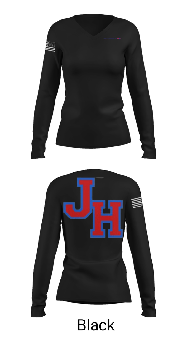 Women's Long Sleeve Vneck Shirt, Jonesboro-Hodge High School Basketball, Women's Basketball, Teamtime, Team time, sublimation, custom sports apparel, team uniforms, spirit wear, spiritwear, sports uniforms, custom shirts, team store, custom team store, fundraiser sports, apparel fundraiser