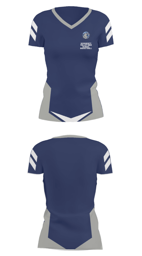 Women's Short Sleeve Vneck Shirt, Dougherty Valley High School Basketball, Women's Basketball, Teamtime, Team time, sublimation, custom sports apparel, team uniforms, spirit wear, spiritwear, sports uniforms, custom shirts, team store, custom team store, fundraiser sports, apparel fundraiser
