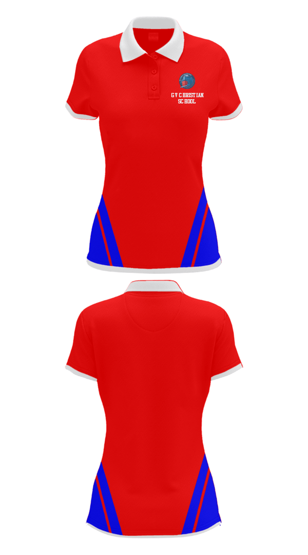 Women's Short Sleeve Performance Polo, GV Christian School, Spirit Store, Teamtime, Team time, sublimation, custom sports apparel, team uniforms, spirit wear, spiritwear, sports uniforms, custom shirts, team store, custom team store, fundraiser sports, apparel fundraiser