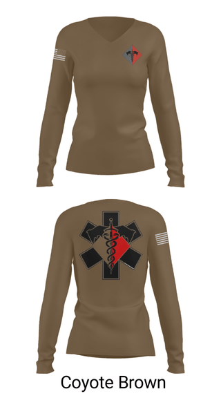 Women's Long Sleeve Vneck Shirt, , Army, Teamtime, Team time, sublimation, custom sports apparel, team uniforms, spirit wear, spiritwear, sports uniforms, custom shirts, team store, custom team store, fundraiser sports, apparel fundraiser