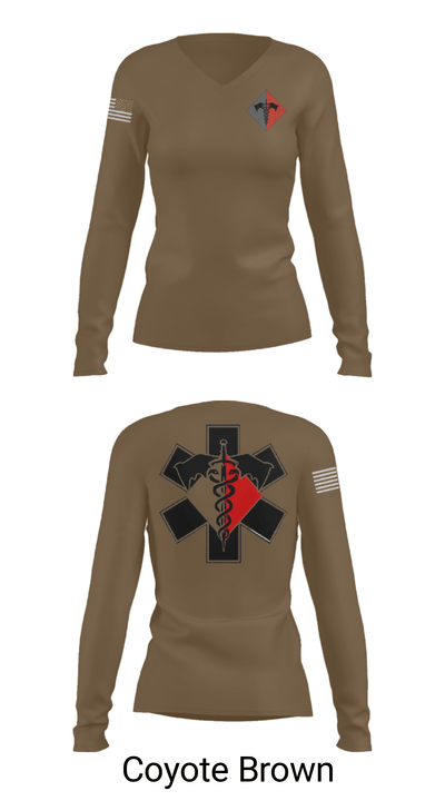 MEDICS 307th AEB 3679991 Women's Long Sleeve V-neck Shirt - 15
