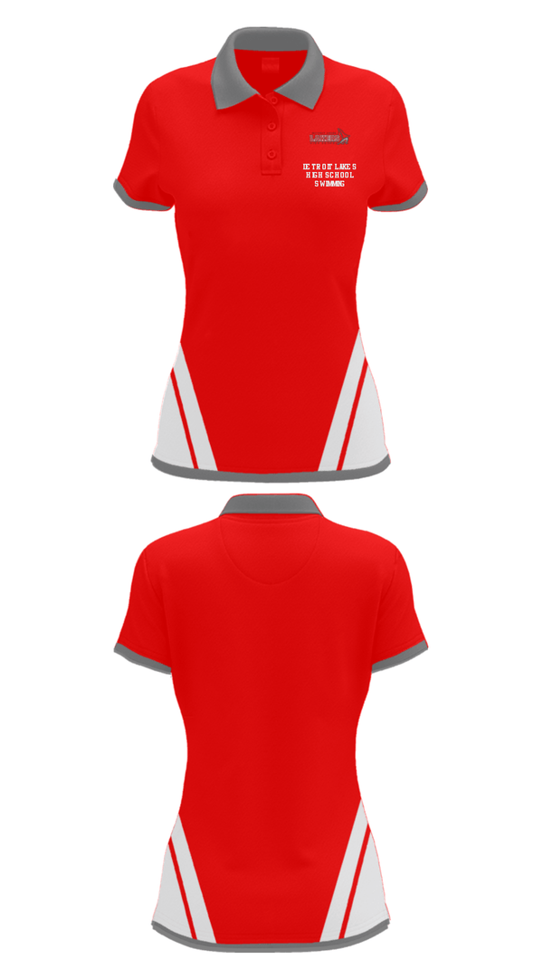 Women's Short Sleeve Performance Polo, Detroit Lakes High School Swimming, Swimming, Teamtime, Team time, sublimation, custom sports apparel, team uniforms, spirit wear, spiritwear, sports uniforms, custom shirts, team store, custom team store, fundraiser sports, apparel fundraiser