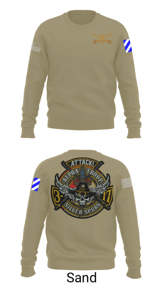 Crew Neck Sweatshirt, A/3-17 ACS, Army, Teamtime, Team time, sublimation, custom sports apparel, team uniforms, spirit wear, spiritwear, sports uniforms, custom shirts, team store, custom team store, fundraiser sports, apparel fundraiser