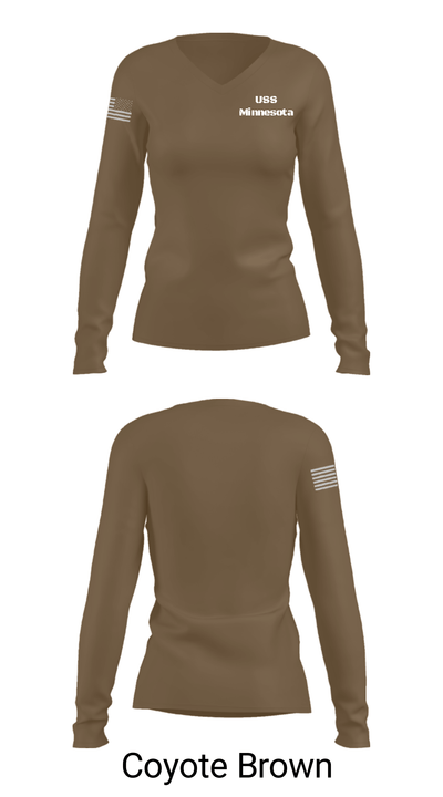 USS Minnesota 27087147 Women's Long Sleeve V-neck Shirt - 15