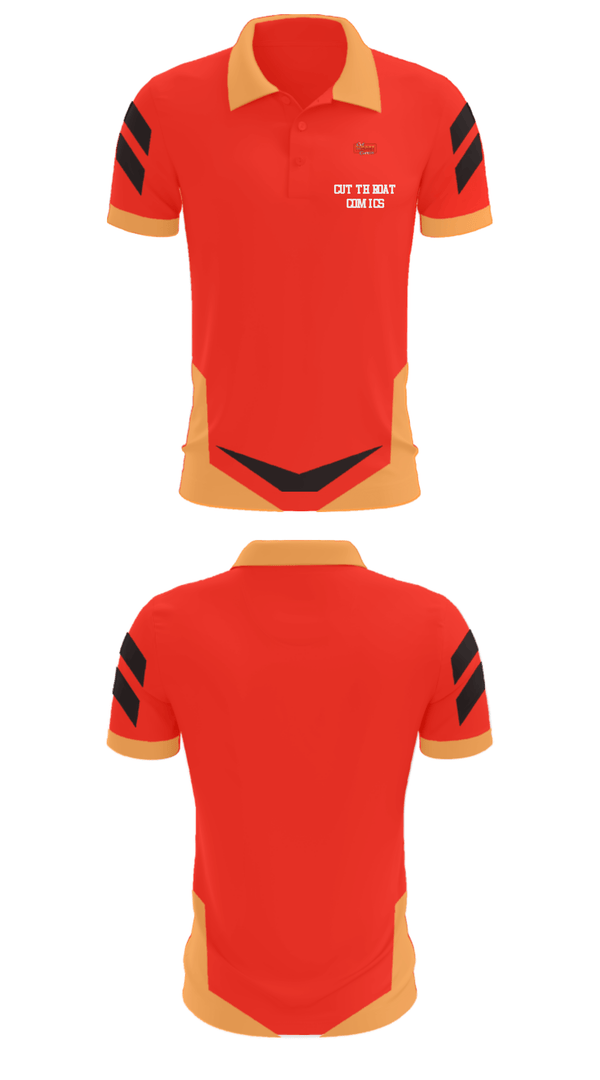 Short Sleeve Performance Polo, Cut Throat Comics, , Teamtime, Team time, sublimation, custom sports apparel, team uniforms, spirit wear, spiritwear, sports uniforms, custom shirts, team store, custom team store, fundraiser sports, apparel fundraiser