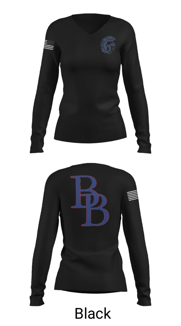 Women's Long Sleeve Vneck Shirt, Blind Brook High School Basketball, Men's Basketball, Teamtime, Team time, sublimation, custom sports apparel, team uniforms, spirit wear, spiritwear, sports uniforms, custom shirts, team store, custom team store, fundraiser sports, apparel fundraiser