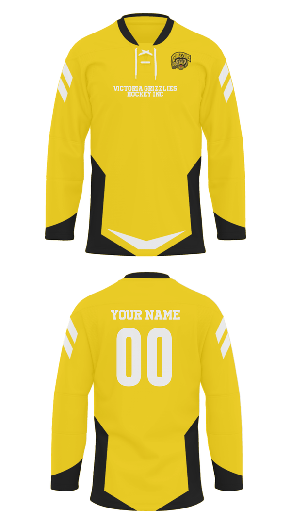 Hockey Jersey, Victoria Grizzlies Hockey Inc, Ice Hockey, Teamtime, Team time, sublimation, custom sports apparel, team uniforms, spirit wear, spiritwear, sports uniforms, custom shirts, team store, custom team store, fundraiser sports, apparel fundraiser