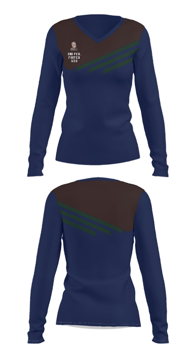 2nd Per. Foster GEO 50766019 Women's Long Sleeve V-neck Shirt - 25