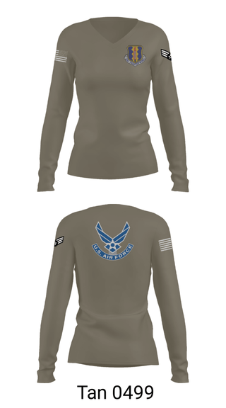 Women's Long Sleeve Vneck Shirt, 33rd Tactical Fighter Wing, Air Force, Teamtime, Team time, sublimation, custom sports apparel, team uniforms, spirit wear, spiritwear, sports uniforms, custom shirts, team store, custom team store, fundraiser sports, apparel fundraiser