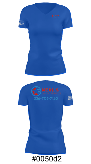 Women's Short Sleeve Vneck Shirt, Neal's Lawn Service, , Teamtime, Team time, sublimation, custom sports apparel, team uniforms, spirit wear, spiritwear, sports uniforms, custom shirts, team store, custom team store, fundraiser sports, apparel fundraiser