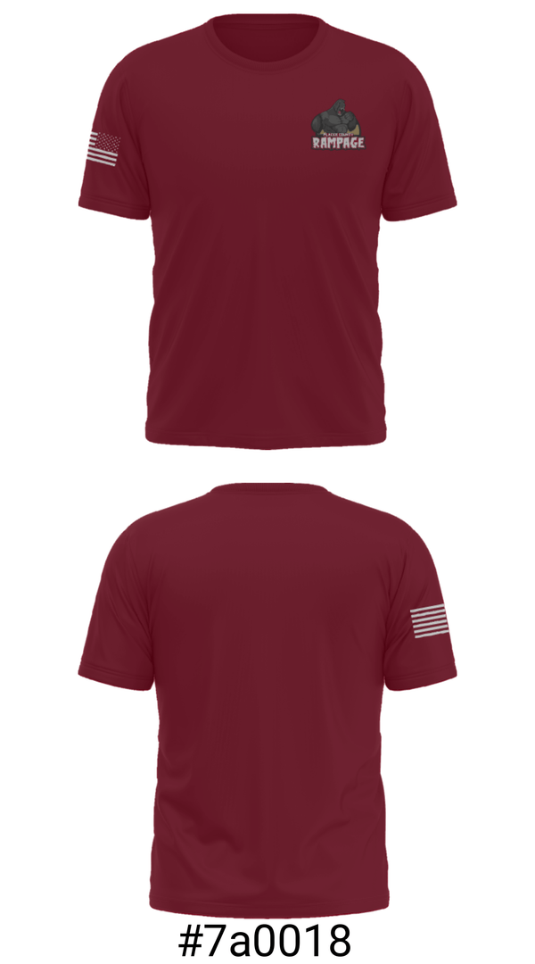 Short Sleeve Performance Shirt, Placer County Rampage, Football, Teamtime, Team time, sublimation, custom sports apparel, team uniforms, spirit wear, spiritwear, sports uniforms, custom shirts, team store, custom team store, fundraiser sports, apparel fundraiser