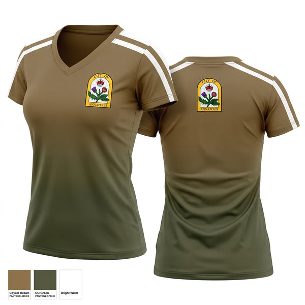 Womens Short Sleeve Vneck Shirt, City of Annapolis, , Teamtime, Team time, sublimation, custom sports apparel, team uniforms, spirit wear, spiritwear, sports uniforms, custom shirts, team store, custom team store, fundraiser sports, apparel fundraiser