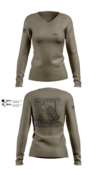 Womens Long Sleeve Vneck Shirt, B/3-43, , Teamtime, Team time, sublimation, custom sports apparel, team uniforms, spirit wear, spiritwear, sports uniforms, custom shirts, team store, custom team store, fundraiser sports, apparel fundraiser