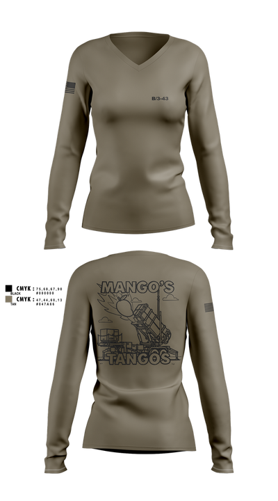 B/3-43 41325172 Women's Long Sleeve V-neck Shirt - 3