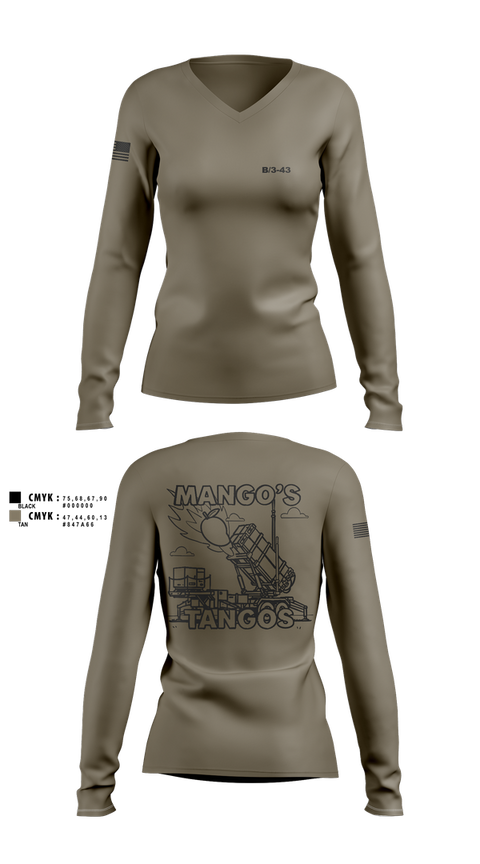 Womens Long Sleeve Vneck Shirt, B/3-43, , Teamtime, Team time, sublimation, custom sports apparel, team uniforms, spirit wear, spiritwear, sports uniforms, custom shirts, team store, custom team store, fundraiser sports, apparel fundraiser