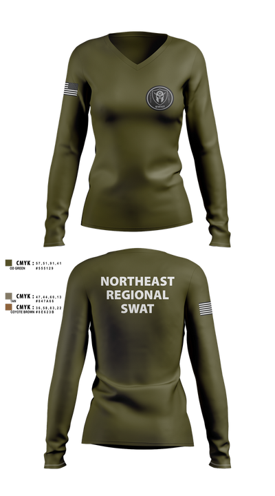 Swat 30841116 Women's Long Sleeve V-neck Shirt - 3