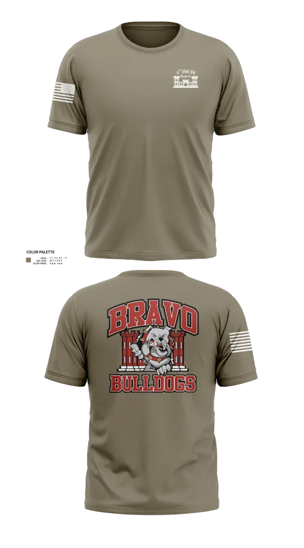 Old School Cotton Feel Shirt, Bravo Company “Bulldogs” 31st Engineer Battalion, , Teamtime, Team time, sublimation, custom sports apparel, team uniforms, spirit wear, spiritwear, sports uniforms, custom shirts, team store, custom team store, fundraiser sports, apparel fundraiser