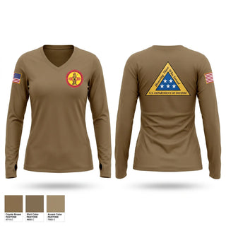 Womens Long Sleeve Vneck Shirt, NMMFH, Army, Teamtime, Team time, sublimation, custom sports apparel, team uniforms, spirit wear, spiritwear, sports uniforms, custom shirts, team store, custom team store, fundraiser sports, apparel fundraiser