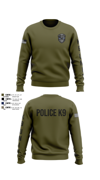 Crew Neck Sweatshirt, Roy Cit Police K9, Police, Teamtime, Team time, sublimation, custom sports apparel, team uniforms, spirit wear, spiritwear, sports uniforms, custom shirts, team store, custom team store, fundraiser sports, apparel fundraiser