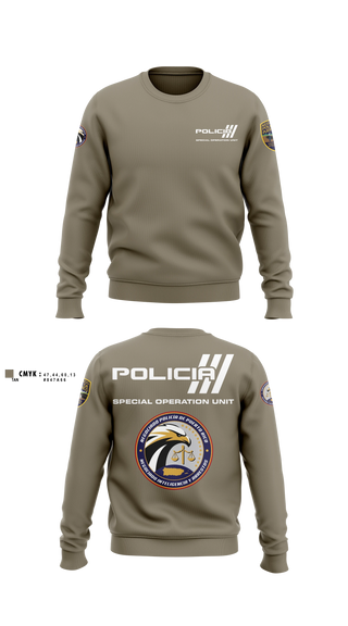 Crew Neck Sweatshirt, Inteligencia criminal, Police, Teamtime, Team time, sublimation, custom sports apparel, team uniforms, spirit wear, spiritwear, sports uniforms, custom shirts, team store, custom team store, fundraiser sports, apparel fundraiser